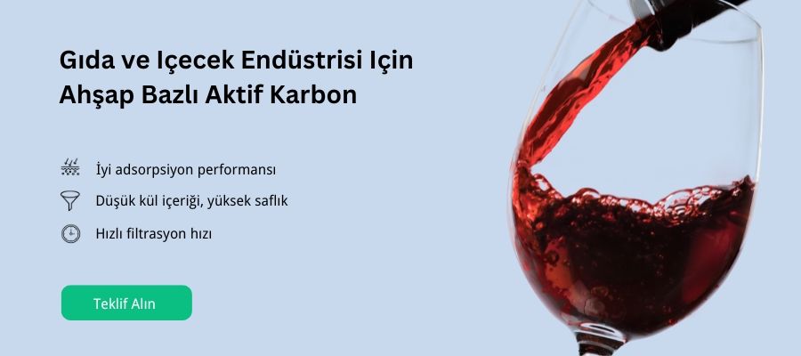 Gida ve icecek endustrisi icin ahsap bazli aktif karbon