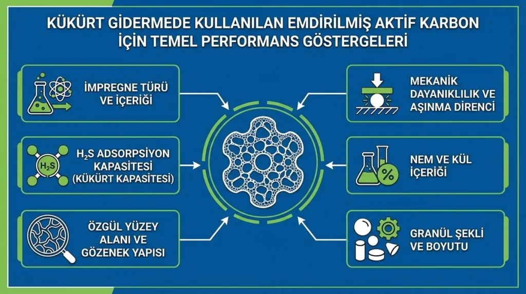 Kukurt Gidermede Kullanilan Emdirilmis Aktif Karbon icin Temel Performans Gostergeleri