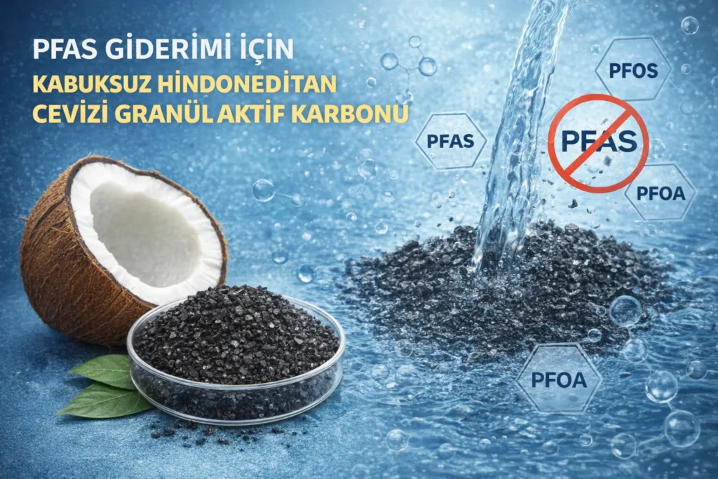 PFAS giderimi icin hindistan cevizi kabugu granul aktif karbon