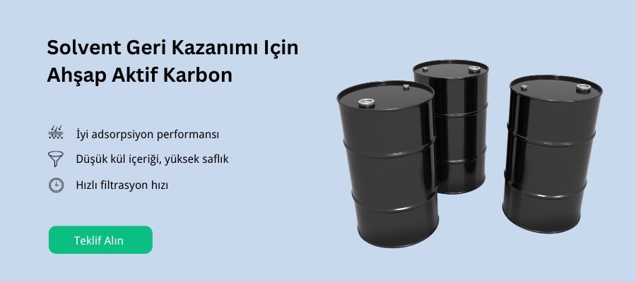 Solvent geri kazanimi icin ahsap aktif karbon